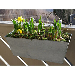 Esschert Design Jardinière balcon en zinc à suspendre (Lot de 2).