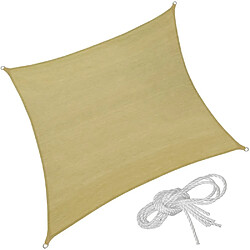 Helloshop26 Voile d'ombrage taud de soleil 5,4 x 5,4 m mobilier de jardin beige 08_0000539