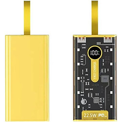 SANAG Batterie Externe Transparente Jaune À Charge Rapide 22,5 W, Powerbank 20 000 Mah