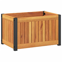 vidaXL Jardinière 45x30x27,5 cm bois massif d'acacia et acier