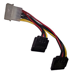 Câble Doubleur Molex Mâle vers 2x SATA 13/6cm Alimentation - Occasion