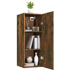 Acheter Maison Chic Armoire murale,Meuble de Rangement,Armoire Suspendue Chêne fumé 34,5x34x90 cm Bois d'ingénierie -MN29950