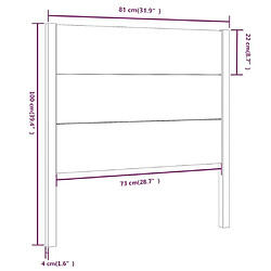 vidaXL Tête de lit Marron miel 81x4x100 cm Bois massif de pin pas cher