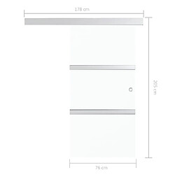 vidaXL Porte coulissante à butées Verre ESG et aluminium 76x205 cm pas cher