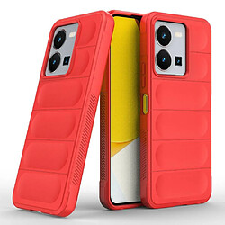 Htdmobiles Coque pour Vivo Y22 / Y22s / Y35 - housse etui silicone gel fine + film ecran - ROUGE