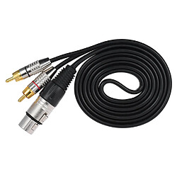 XLR 3Pin Femelle à 2RCA Mâle Jack Haut-Parleur Audio SplitterCable Connecteur 0.5M