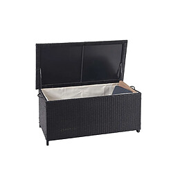 Decoshop26 Coffre de rangement pour jardin en polyrotin noir avec roulettes rangement coussins 51x100x50cm 170L 04_0001367