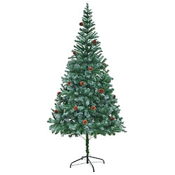 vidaXL Arbre de Noël artificiel avec pommes de pin 210 cm