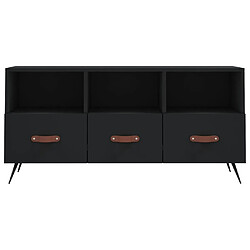 Acheter vidaXL Meuble TV noir 102x36x50 cm bois d'ingénierie