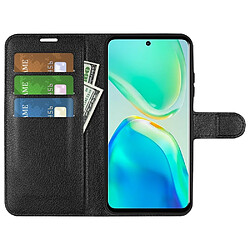 Etui en PU texture litchi, fermoir magnétique avec support pour votre Vivo S15 Pro 5G/V25 Pro 5G - noir