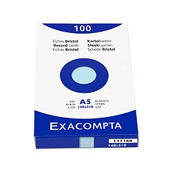 EXACOMPTA Fiches bristol, A5, uni, bleu azur ()