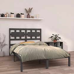 vidaXL Cadre de lit sans matelas gris 120x200 cm bois massif