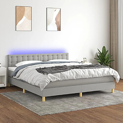 Maison Chic Lit adulte- Lit + matelas,Sommier à lattes de lit et matelas et LED Gris clair 180x200 cm -GKD40689