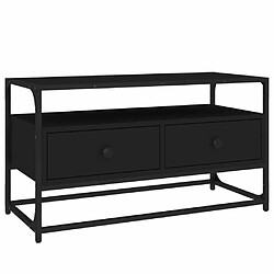 Maison Chic Meuble TV scandinave - Banc TV pour salon noir 80x35x45 cm bois d'ingénierie -MN23393