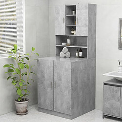 Maison Chic Meuble rangement de salle de bain | Meuble pour machine à laver | Armoire murale de bain Gris béton 70,5x25,5x90 cm -GKD88040