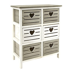 Aubry Gaspard Commode en bois ajouré Coeur 6 tiroirs.