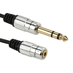 Wewoo Adaptateur Audio Câble Femelle Jack 6.35mm Mâle vers Jack 3,5 mm, Longueur: 30cm