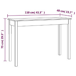 vidaXL Table console Blanc 110x40x75 cm Bois massif de pin pas cher