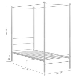 vidaXL Cadre de lit à baldaquin sans matelas blanc métal 100x200 cm pas cher