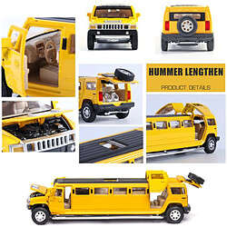 Acheter Universal Émulation haute 1: 32 alliage Hummer limousine métal moulée voiture modèle tire en arrière flash musique enfant jouet voiture cadeau de Noël |(Jaune)