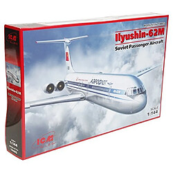 ICM 1/144 Scale Ilyushin-62M Soviet Passenger Aircraft - Plastic Model Building Kit #14405