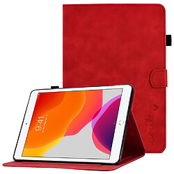 Etui en PU avec support, porte-cartes et porte-stylo pour votre iPad 10.2 (2019)/(2020)/Air 10.5 pouces (2019) - rouge