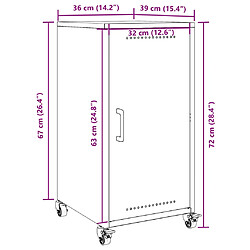 vidaXL Buffet vert olive 36x39x72 cm acier pas cher