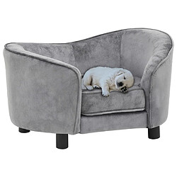 vidaXL Canapé pour chien Gris 69x49x40 cm Peluche