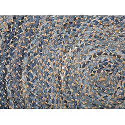 Acheter Beliani Tapis rond 140 cm bleu et beige LEVENTLER