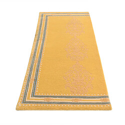 Avis Vidal Tapis de couloir en laine 170x76 jaune Darya