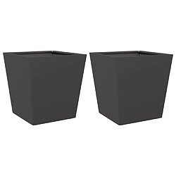 vidaXL Jardinières 2 pcs noir 40x40x40 cm acier