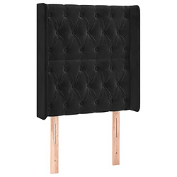 vidaXL Tête de lit avec oreilles Noir 83x16x118/128 cm Velours