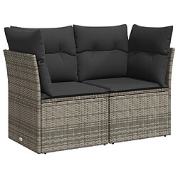 Maison Chic Canapé de jardin 2 places avec coussins | Canapé d'extérieur | Fauteuil,Banquette Jardin gris résine tressée -MN41924