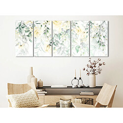 Artgeist Tableau - Waterfall of Roses (5 Parts) Narrow - Second Variant 225x90 cm