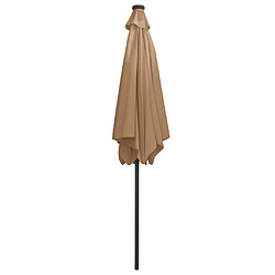 Acheter vidaXL Parasol de jardin avec lumières LED et mât en aluminium taupe