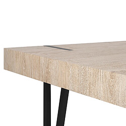 Beliani Table 180 x 90 cm bois clair et noir ADENA pas cher