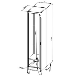 Helloshop26 Casier de bureau armoire meuble de rangement pour bureau atelier chambre acier métallique avec 1 porte acier laqué 180 x 38 x 45 cm gris 03_0006345