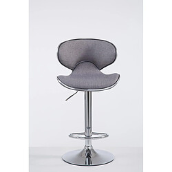 Decoshop26 Tabouret de bar x1 pivotant design moderne en tissu gris support en métal chromé 10_0005079