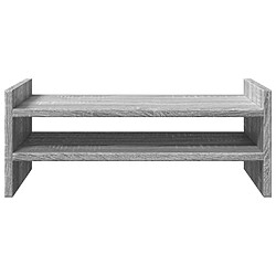 Avis vidaXL Support de moniteur sonoma gris 50x27x20 cm bois d'ingénierie