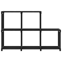 vidaXL Étagère d'affichage 5 cubes Noir 103x30x72,5 cm Tissu