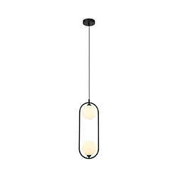 Luminaire Center Suspension Lupus Verre,Acier Blanc, Noir