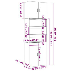 vidaXL Buffet haut chêne sonoma 80x42,5x249 cm bois d'ingénierie pas cher