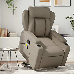 Maison Chic Fauteuil Relax pour salon, Fauteuil inclinable de massage Cappuccino Similicuir -GKD92427