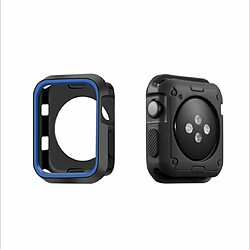 PHONECARE Coque Military Anti-Impact DoubleColor pour Apple Watch Series SE - 44mm - Noir / Bleu