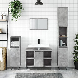 Maison Chic Armoire salle de bain,Meuble de rangement de salle de bain,Meuble haut gris béton 80x33x60cm bois d'ingénierie -GKD918521