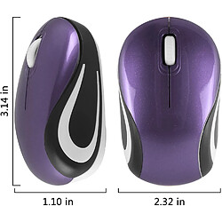 Mini petite souris sans fil pour enfants de 3 à 7 ans, taille enfant, mini souris optique portable sans fil avec récepteur USB pour ordinateur portable (violet)