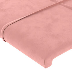 Acheter vidaXL Tête de lit à LED Rose 163x16x78/88 cm Velours