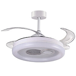 Ventilateur de plafond HERMES blanc, 4 pales escamotables, 108W LED 3000|4000|6500K, H35xP.108/50cm