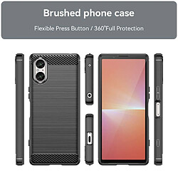 Htdmobiles Coque pour Sony Xperia 5 V - housse etui silicone gel carbone + verre trempe - NOIR