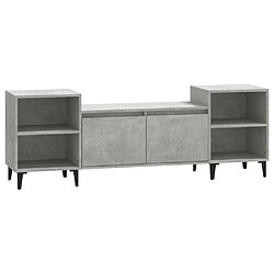 vidaXL Meuble TV Gris béton 160x35x55 cm Bois d'ingénierie